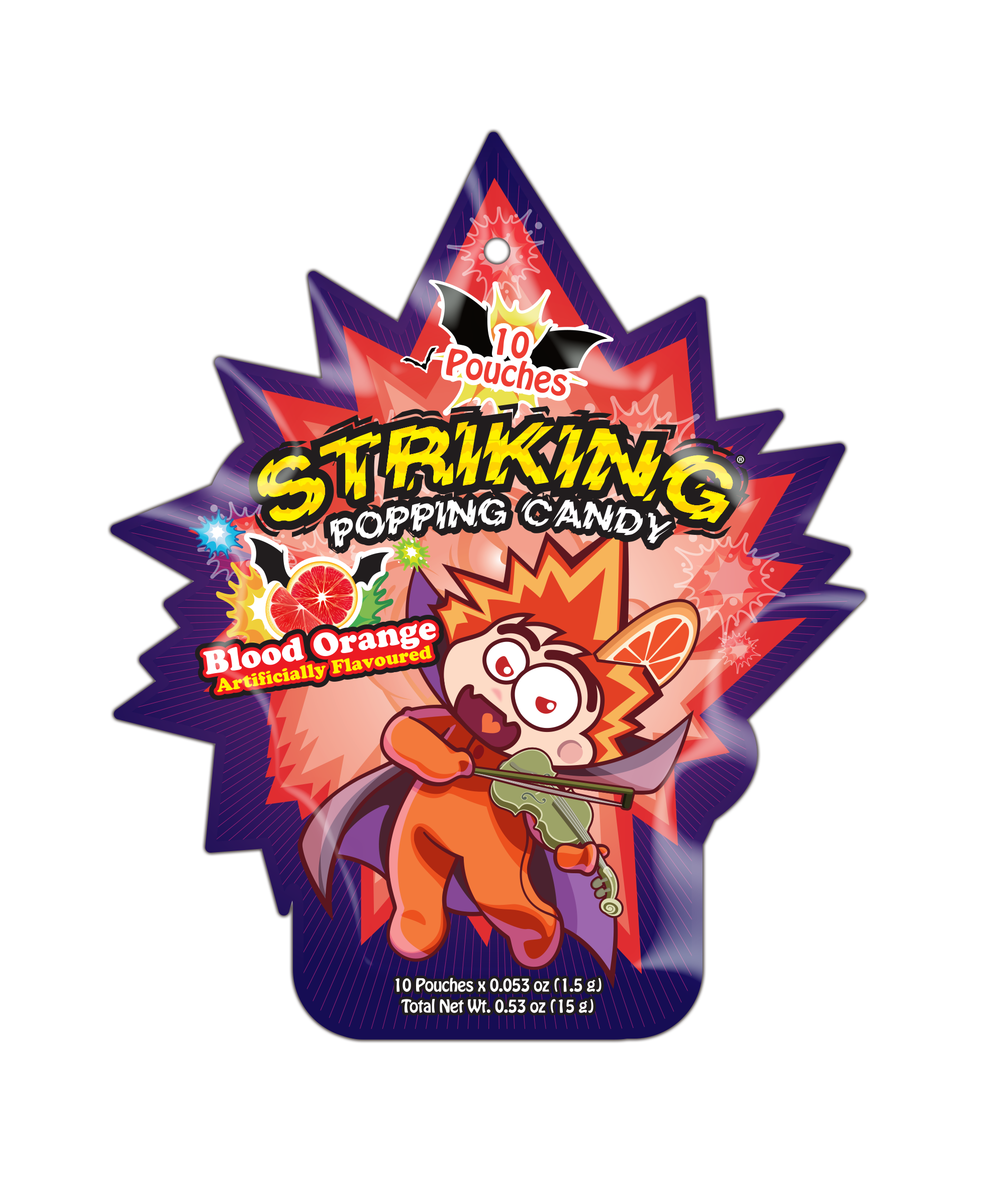 820704 STRIKING Popping Candy 15g - Blood Orange with Vitamin C (STRIKIDS)
