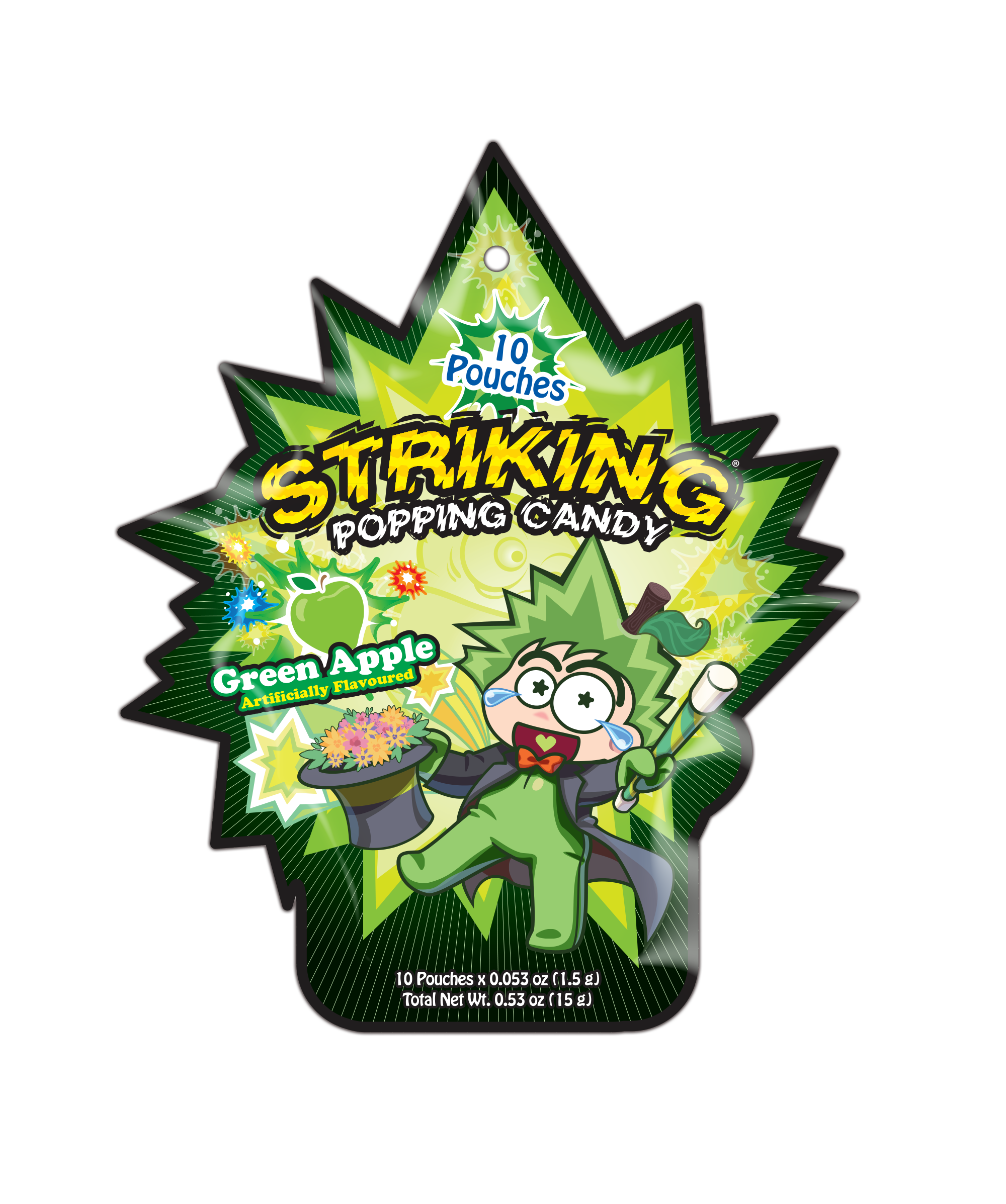 820689 STRIKING Popping Candy 15g - Green Apple Flavor (STRIKIDS)